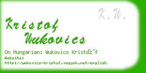 kristof wukovics business card